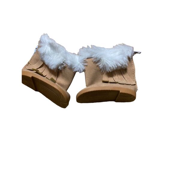 Light BROWN Suede Fringed MOCCASIN BOOTS fits 18" American Girl DOLL SHOES - Picture 1 of 6